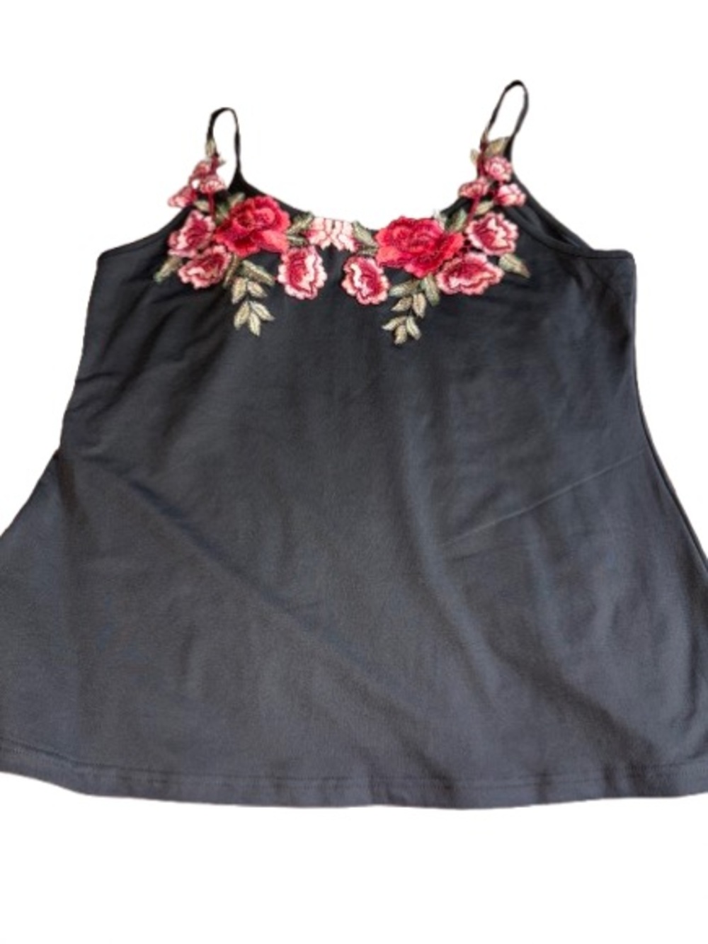 Nextima Black Floral Applique Camisole Top size 3XL